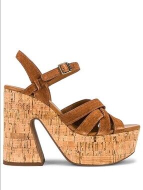 Free People Lisbon Mary Jane Platform, Brandy Suede, Size 8.5